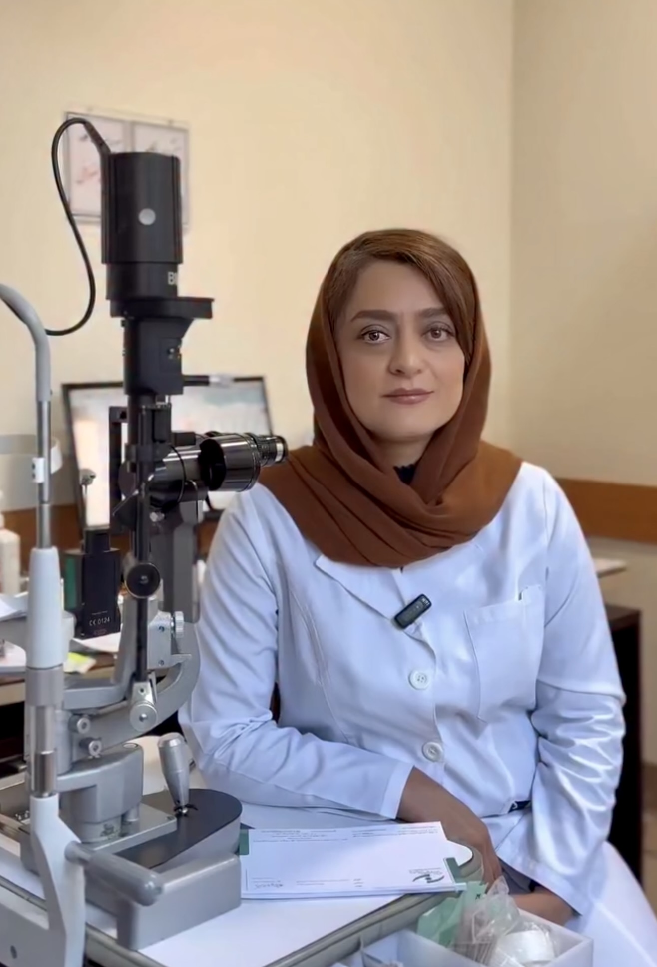 Mahsa Parhizkar in an ophthalmology examination room